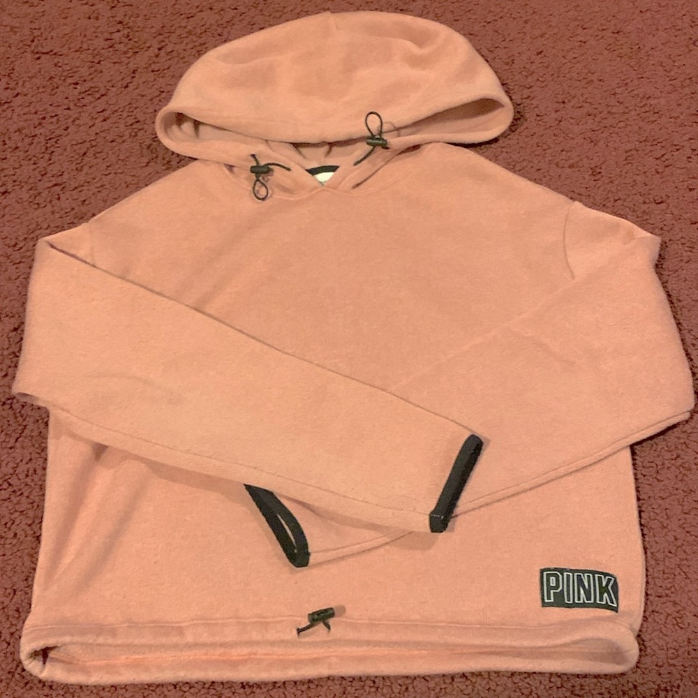 Victoria’s Secret PINK Fleece Pullover Cropped Drawstring Hoodie